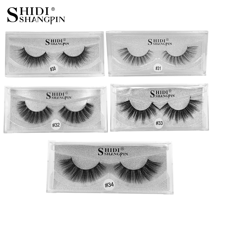 

SHIDISHANGPIN 1 box 3d mink lashes 3d mink makeup false eyelash hand made eyelashes natural long 1 pair eyelashes #30-#34