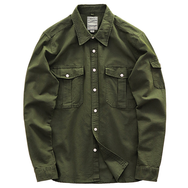 

Casual Men Shirt Oversize Cotton Linen Vintage Male Long Sleeve Shirt Mens Oxford Work Shirts Big Sizes With Two Pockets II50CS, Style1