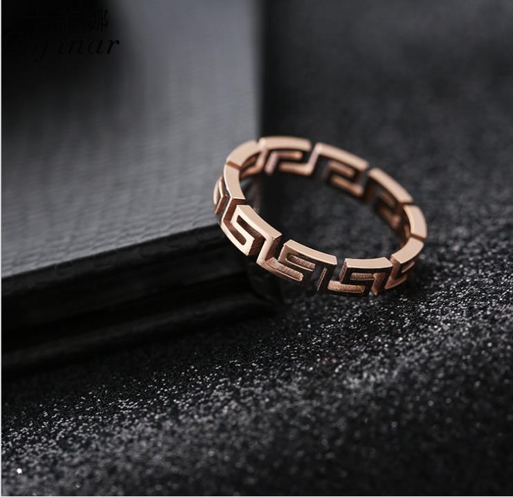 

Fashionable titanium steel openwork ring with all kinds of openwork rings