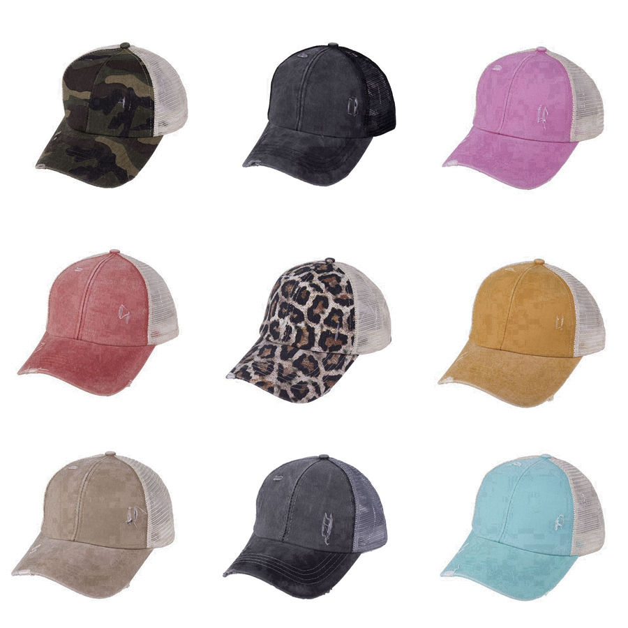 

Ponytail Baseball Caps Washed Cotton Messy Buns Hats Summer Trucker Pony Cap Unisex Visor Cap Hat Outdoor Snapbacks Caps Party Hats RRA3279