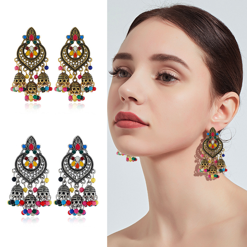 

Dangle & Chandelier Bohemian tassel earrings alloy personality earrings a variety of colors optional ladies anniversary wear jewelry personality earrin