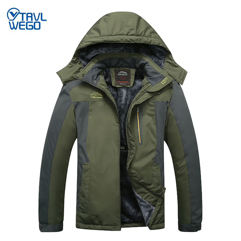 

TRVLWEGO -30 Degree Super Warm Winter Ski Jacket Men Hiking Waterproof Breathable Snowboard Snow Jacket Outdoor Skiing Coat 9XL, Green