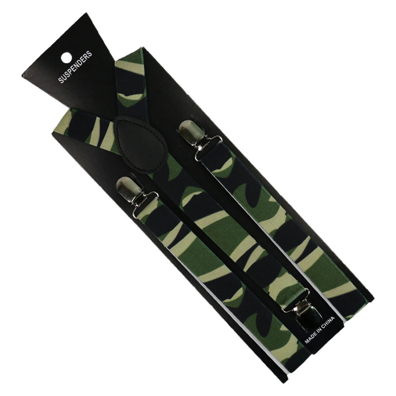 

Winfox Fashion 2.5 cm Wide Men Women Unisex Clip-on Camouflage Camo Suspenders Elastic Braces