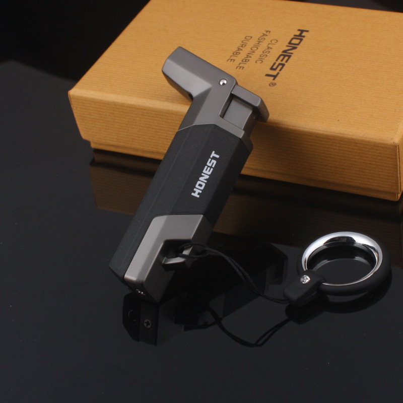 

Metal Torch Turbo Jet Lighter Windproof Butane Gas Cigarette Lighter Inflatable Gasoline Curved Mouth Spray Gun Cigar Outdoor