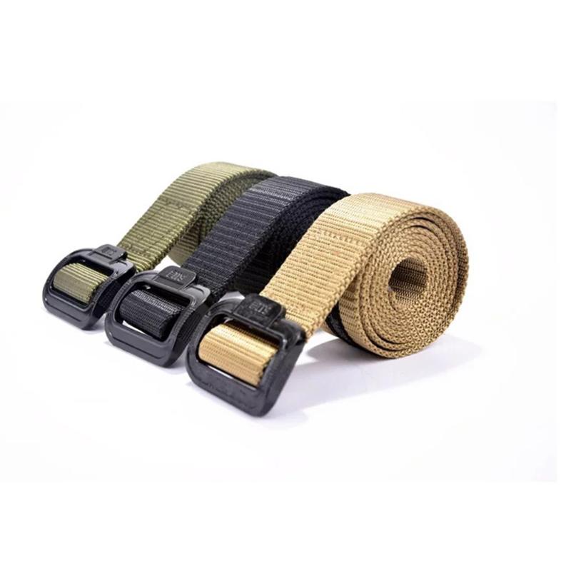 

Men Nylon Fabric Daily Lightweight Casual Wear-resisting Waist Support Indoor Outdoor Front Buckle Accessories Tactical Belt, Khaki