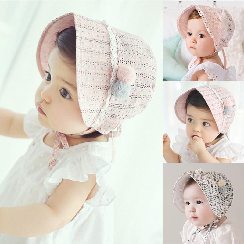 Nouveau-né bébé chapeau d'été pour les filles princesse bébé fille chapeau de soleil automne Bonnet bonnet coton enfants enfant en bas âge chapea