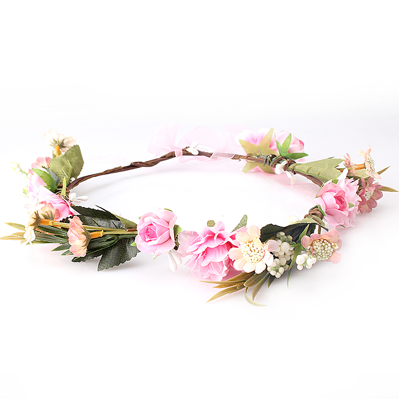 

M MISM New Carnations Flowers Headband Bridal Floral Crown Hair Wreath Mint Head Wreath a Bandage for the Head Hair Accessories