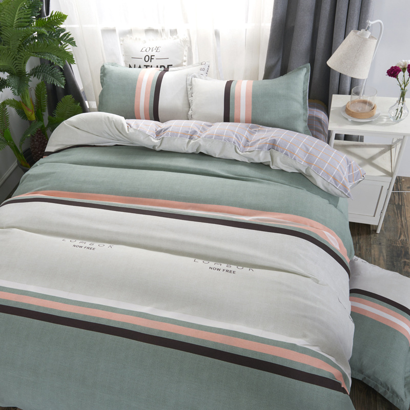 

Fashion bed sheet grey polyester duvet cover 5 size Adult bed linens cover AB side duvet Sheet Pillowcase, N1