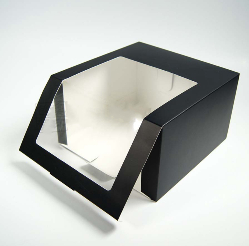

gift wrap Black Paper Folding Box Hats Packing Boxes Party Box with PVC Window