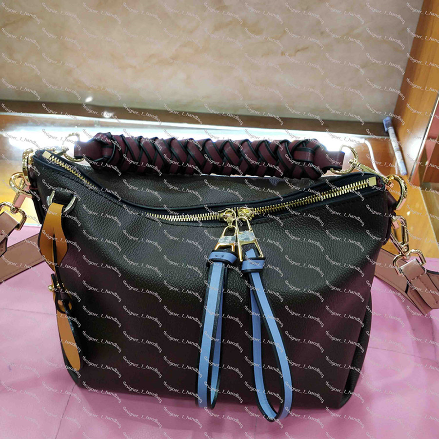 

Fashion woven handle handbag purse classic flower ladies shoulder bag messenger bag fashion retro leather shoulder bag With box, Photo color