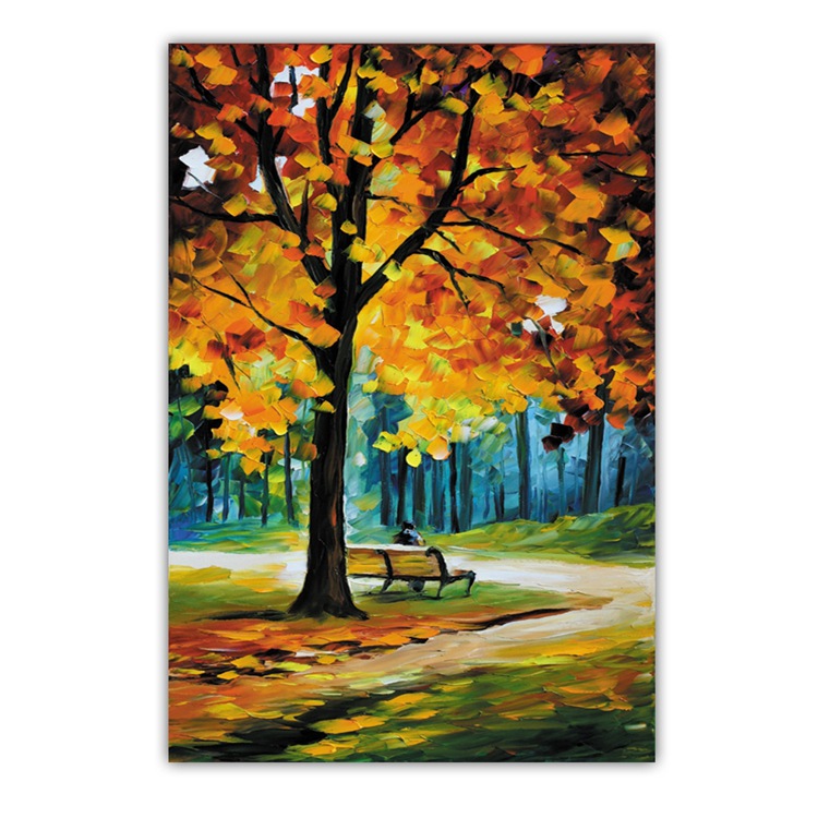 HD Canvas Wall Art Prints Landscape Oil Painting for Living Room Home Decoration Maple Leaves in Autumn No Framed High Quality-image-448504872