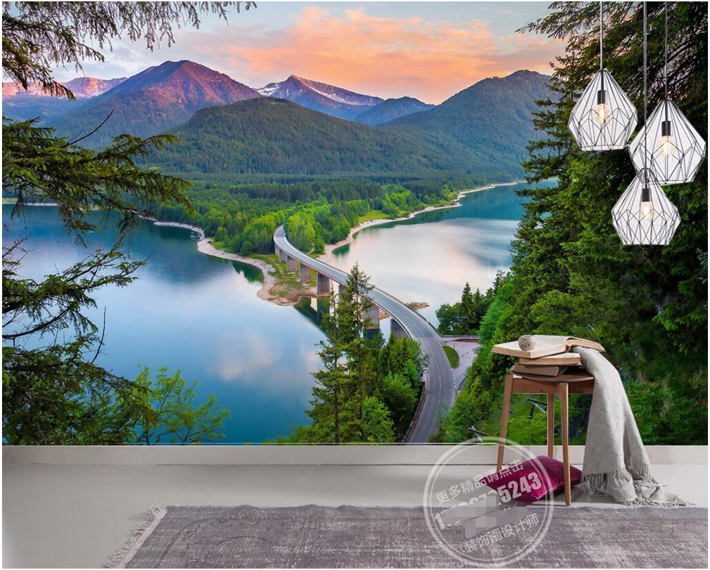 

WDBH custom photo 3d wallpaper Beautiful forest tree forest trail landscape living room home decor 3d wall murals wallpaper for walls 3 d, Non-woven