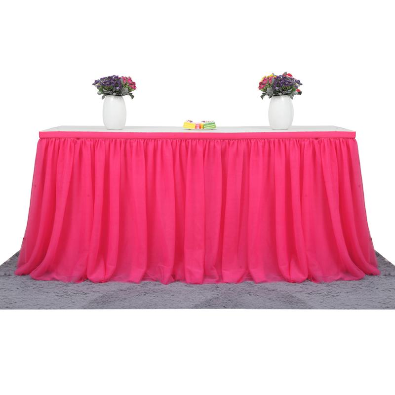 

Table Skirt 183 X 77 Cm Tutu Tulle Tableware Cloth Wedding Party Baby Shower Home Decor Skirting Birthday