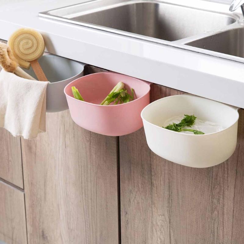 

Multifunction Doors Cabinet Hanging Storage Box Kitchen Garbage Can Bathroom Cosmetic Organize Container Desktop Trash Bin
