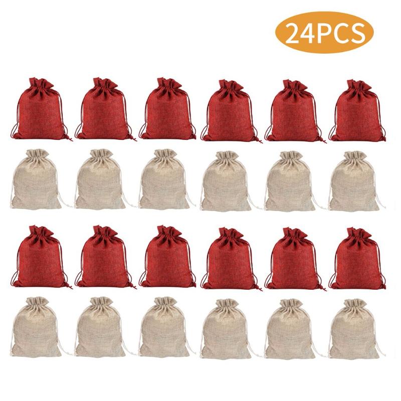 

24PC Jute sack Jute Bag Cloth Bag 12 Sack 12 Wine Red DIY for weddings, christenings, children's birthdays 2020