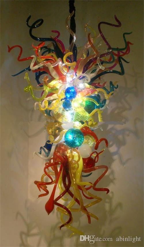 

Well Designed CE/UL Certificate Multi Colored Crystal Chandelier 100% Hand Blown Glass Art Decor Chandelier Centerpieces for Weddings