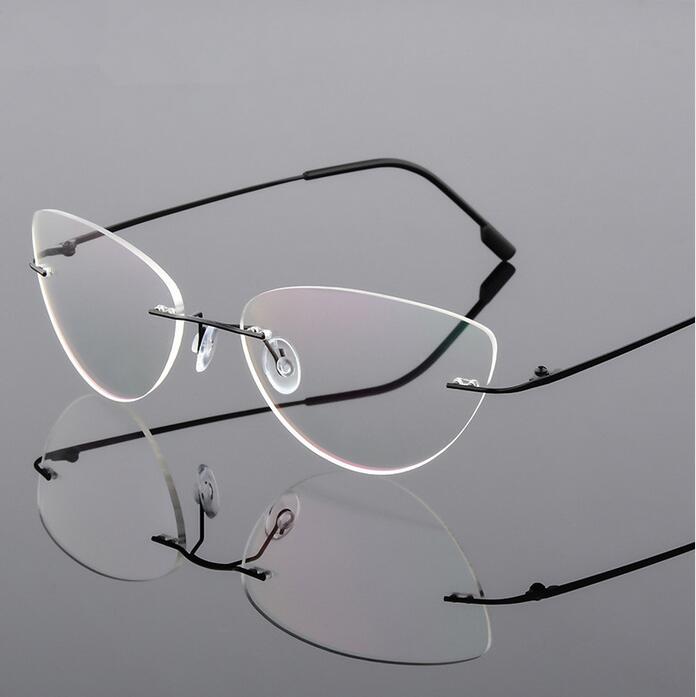 

Rimless Glasses Frame Women Titanium Ultralight Eyeglasses Prescription Frameless Cat Eye Screwless Eyewear Myopia Optical Frame 12PCS/lot