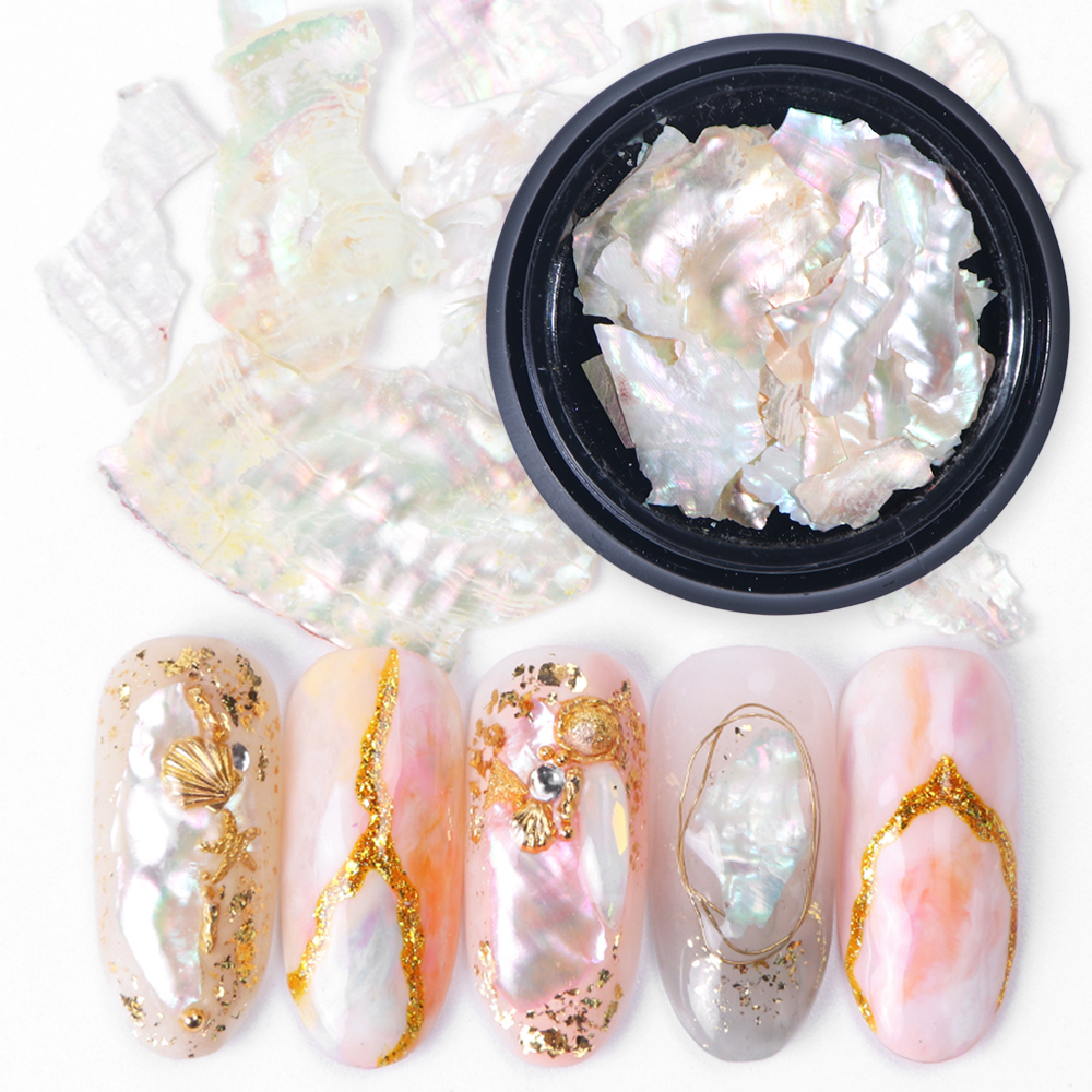 

Nail Decorations 3D Shiny Abalone Pearl Shell Slice Flake Nail Art Stones Charms Spangles Tips Manicure Accessories LA791