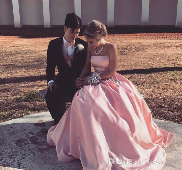 

2019 Cheap Strapless Evening Dress A-Line Sleeveless Long Formal Holiday Wear Prom Party Gown Custom Made Plus Size, Blue