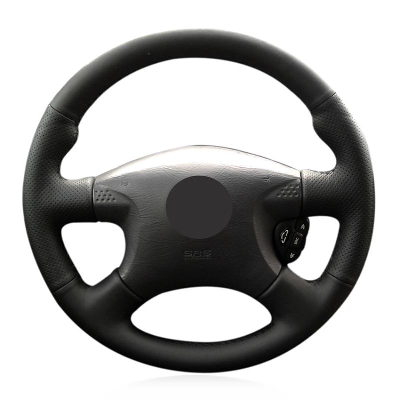 

Black Genuine Leather Car Steering Wheel Cover for Sentra 2000 2001 2002 2003 2004 2005 2006