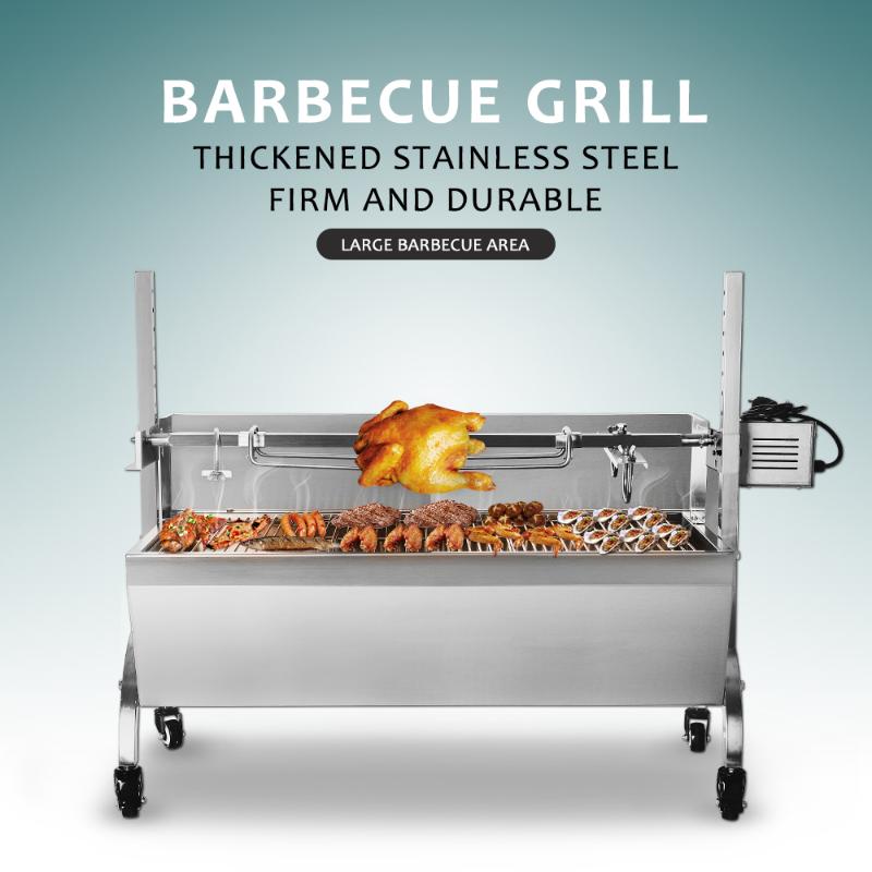 

ITOP Electric Automatic BBQ Grill Manual Spinning Charcoal Kebab Bake Grill Stove Trolley Lamp Rotisserie Spit Roaster