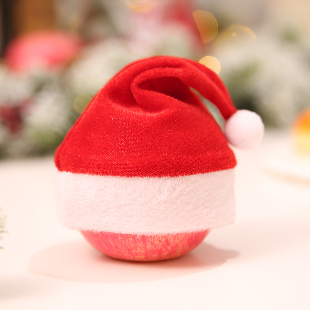 

13cm*16cm 10PCS/Lot Apple Hat Christmas Decoration Christmas Hat Apple Bag Gift Scene Decoration for Party Props
