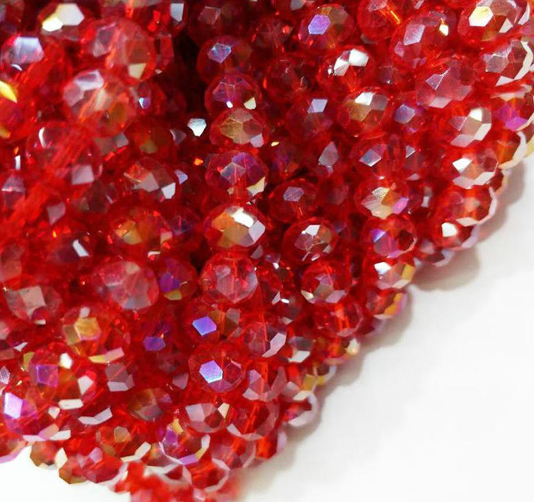 100pcs 4*6mm Lac Bleu AB Facettes Gems loose beads Perles Cristal