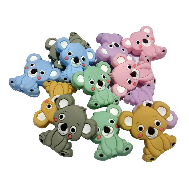 

Silicone Koala Beads Teether Baby Teething Toys BPA Free Food Grade Pearls Nursing Gifts DIY Silicone Necklace Baby Gift