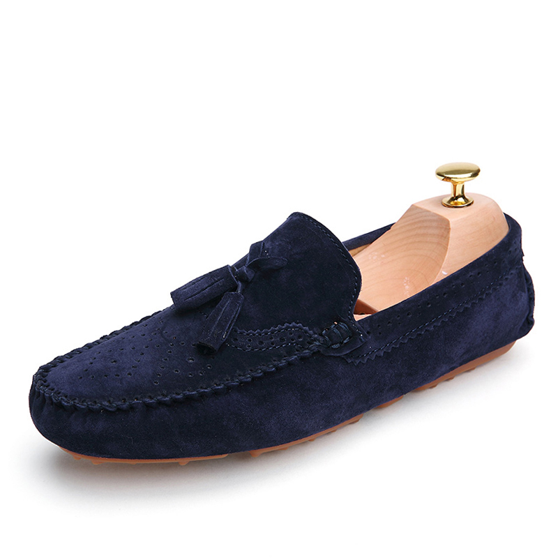 mens navy driving shoes