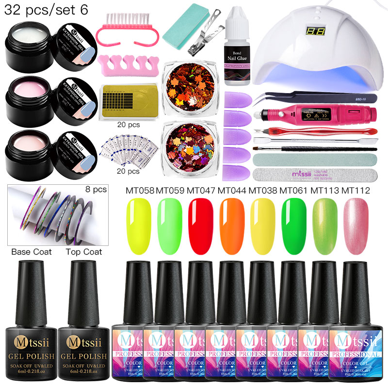 

Mtssii Nail Gel Set for Manicure Nail Kit With18W Led Lamp drill Machine Polish Kit Acrylic Art Tools Set