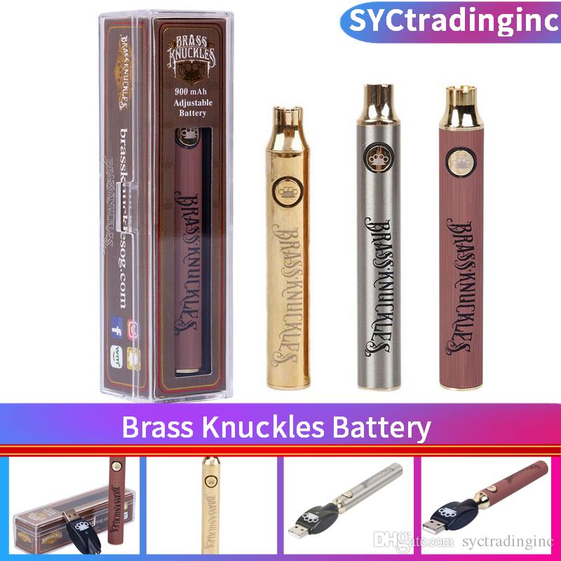 

HOT Brass Knuckles Vape Battery 650mAh 900mAh Variable Voltage Preheat E-Cigarette Battery Pen For 510 Thraed Thick Oil Cartridge Atomizer