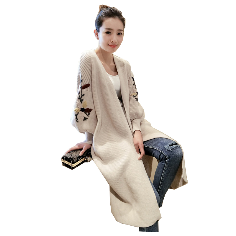 

HIGH QUALITY 2018 Autumn Winter Fashion Women Long Sleeve Cardigan Floral Sweater Womens Knitted Female Cardigan Femme SW573, Army green
