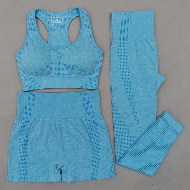 

Women Vital Seamless Sports Suit Workout Fitness Clothing Sports Bra Sport Shorts Gym Leggings Summer Sportswear Yoga Set, 2pcs gray blue set