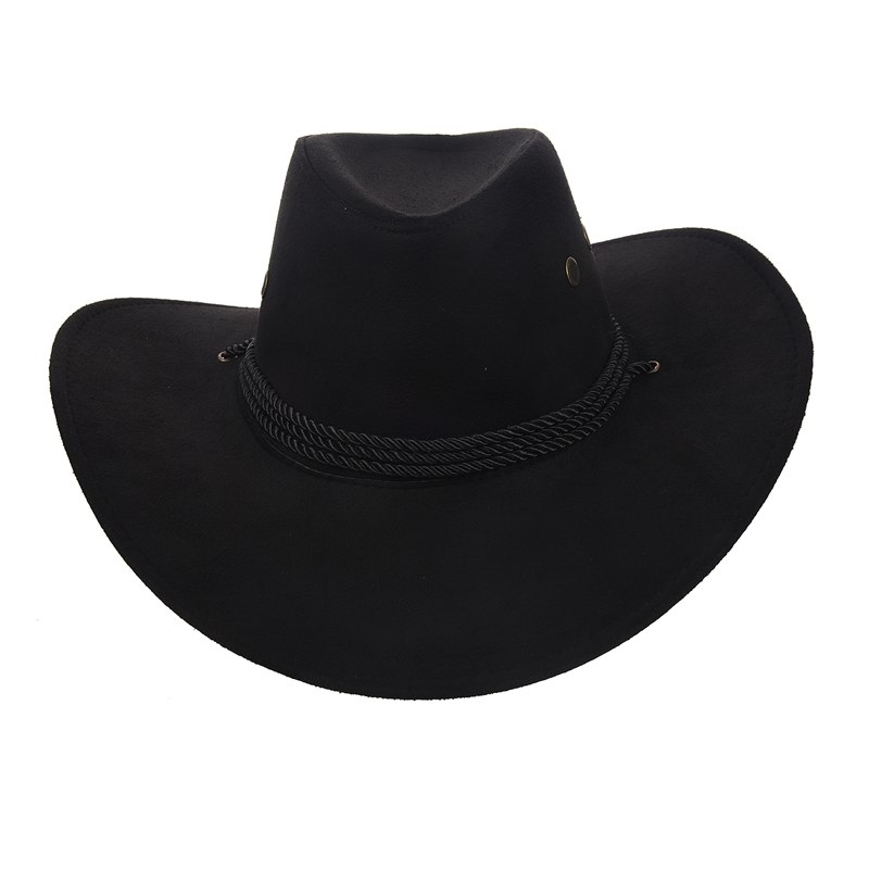 

New Cowboy Cap Suede Look Wild West Fancy Cowgirl Unisex Hat Black