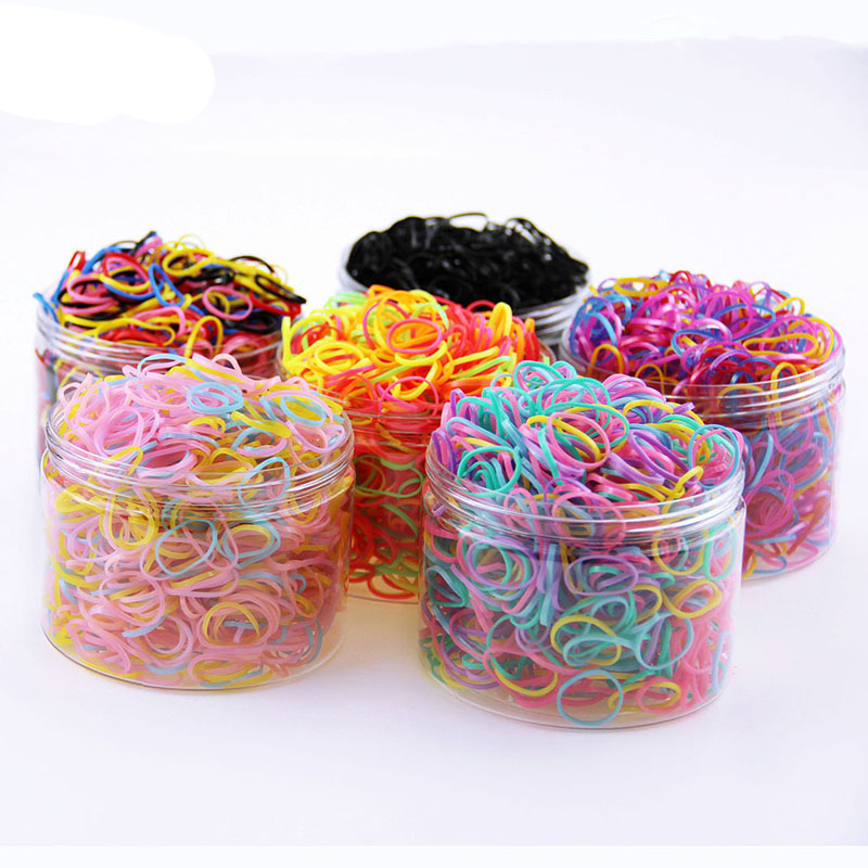 

Candy Color Kids Ponytail Hair Holder Thin Elastic Rubber Band For Children Colorful Hair Ties Fashion Accessories with box, Mixed color