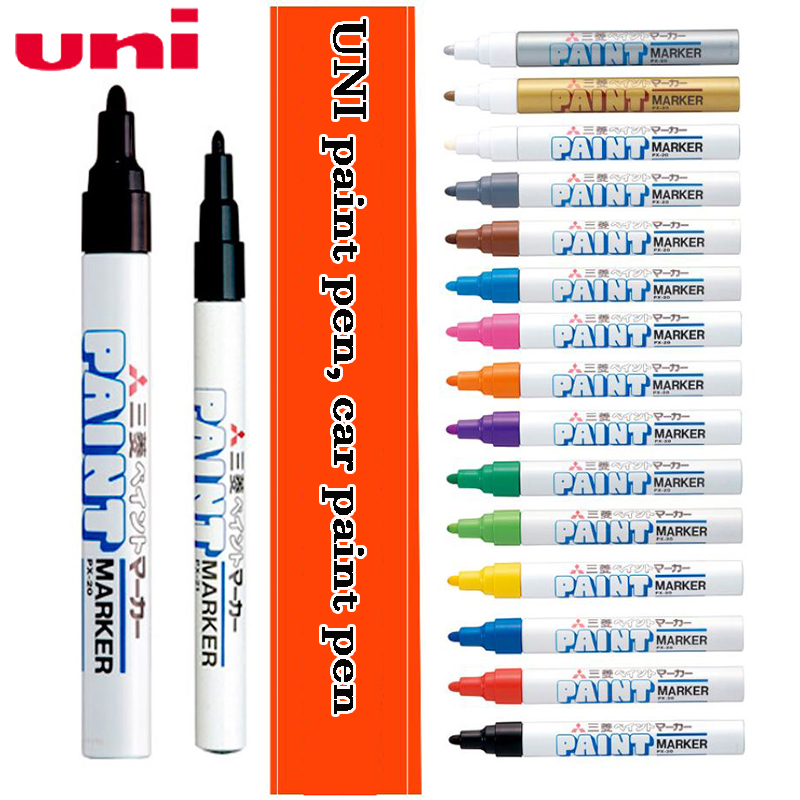 

1PC UNI Mitsubishi PX-21 0.8-1.2mm PX-20 2.2-2.8mm Oil Waterproof Car Tyre Tire Tread Rubber Metal permanent Paint Marker Pen