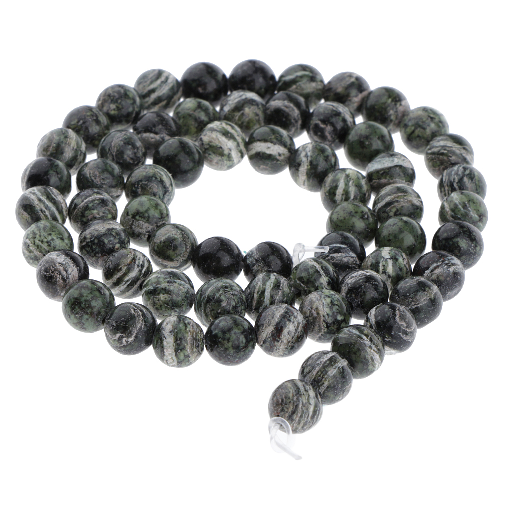 

Smooth Surface Green Zebra Stone Round Loose Beads For Jewelry Making