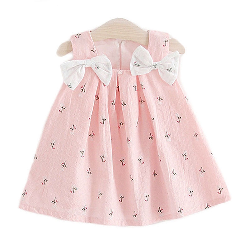 

New summer kids clothes baby girls dresses suspenders print Bow vest dress Children's clothing free shipping, White