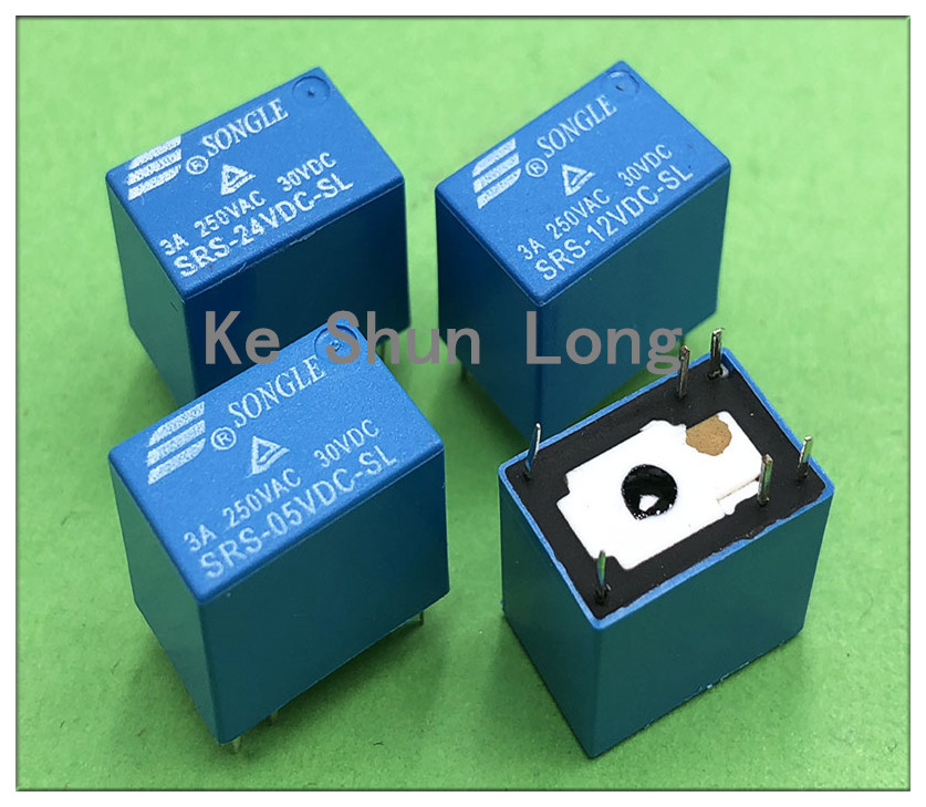 

Free shipping(10pieces/lot)Original New SONGLE SRS-5VDC-SL SRS-05VDC-SL SRS-12VDC-SL SRS-24VDC-SL 6PINS 3A Signal relay