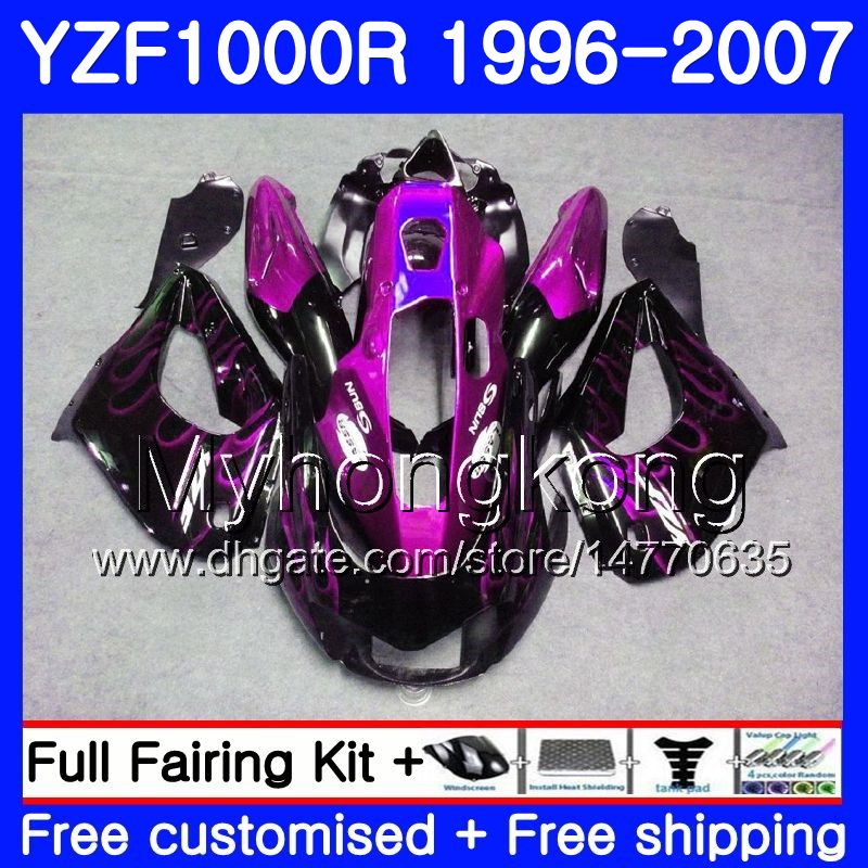 

Body For YAMAHA YZF1000R Thunderace 02 03 04 05 06 07 Purple flames 238HM.36 YZF 1000R YZF-1000R 2002 2003 2004 2005 2006 2007 Fairing kit, No. 1