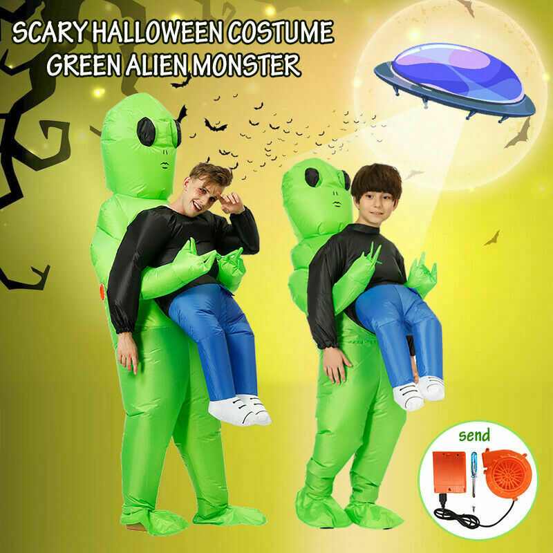 

ET-Alien Inflatable Monster Costume Scary Green Alien Carrying Human Cosplay Costume For Adult Halloween Party Festival Stage