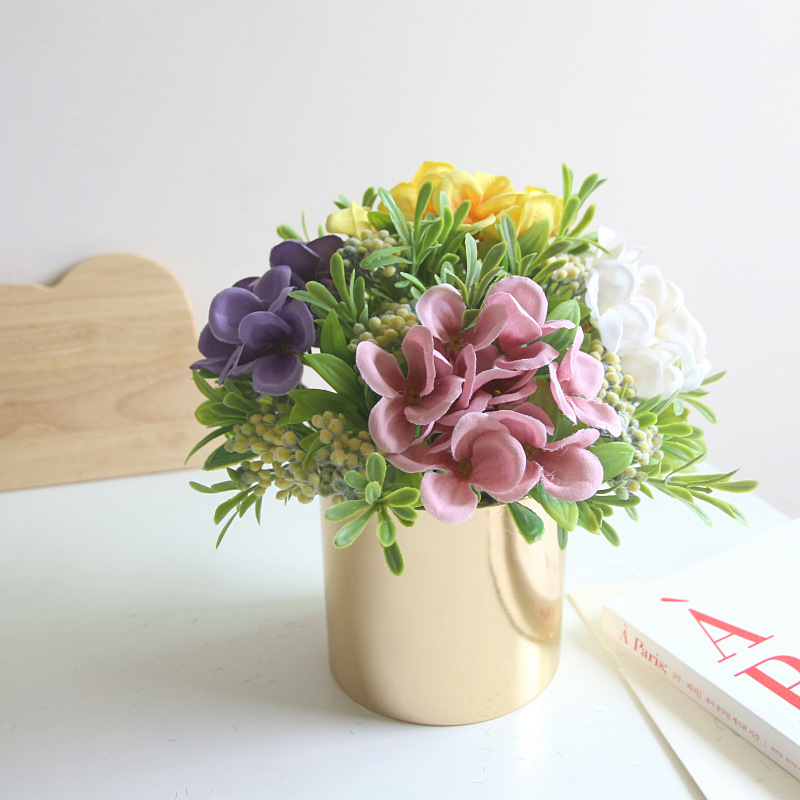 

Small Hydrangea Single Bouquet Flowers Silk Flower Accessories Flowers Flower Arrangement Beautiful Manual Corsage Wall Decorati, Yellow