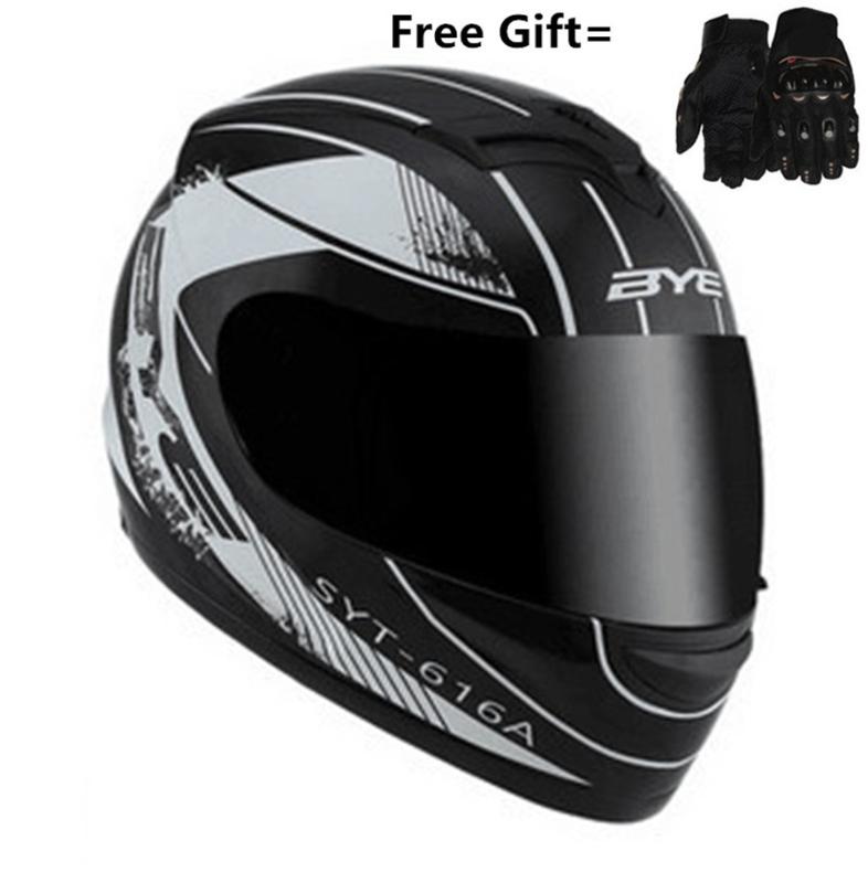 

FREE Gift gloves BYE LOGO Full Face Black Street Bike Motorcycle Helmets [DOT] (Small, Matte Black) S  L XL XXL size, Gloss black
