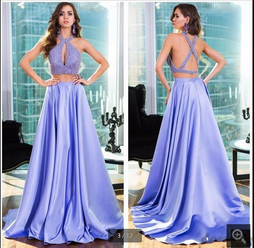

Robe de soiree 2019 new arrival two piece beading sexy prom dress court train satin formal prom gowns pregancy prom dresses free shipping, Gray