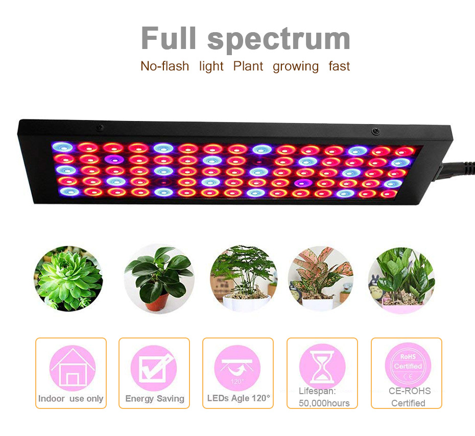 

LED Grow Light Tent Indoor Garden Hydroponic Growing Lamp, 85-265V 40W Full Spectrum Red+Blue+UV phyto lamps for Plants Cultive box
