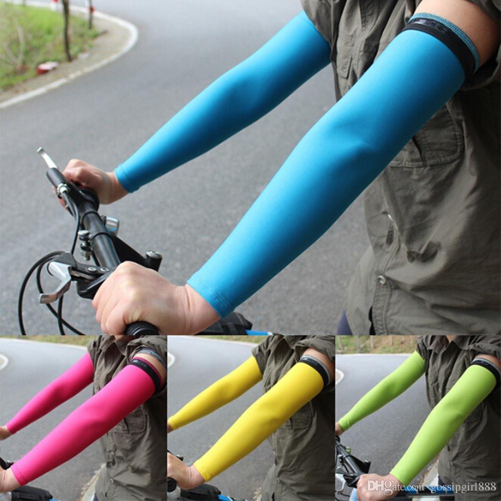Silicone Anti-slip Ice Silk Sunscreen Riding Sleeve Golf Sun Outdoor mountaineering Men's sun protection solid color ice silk arm sets-image-476973551