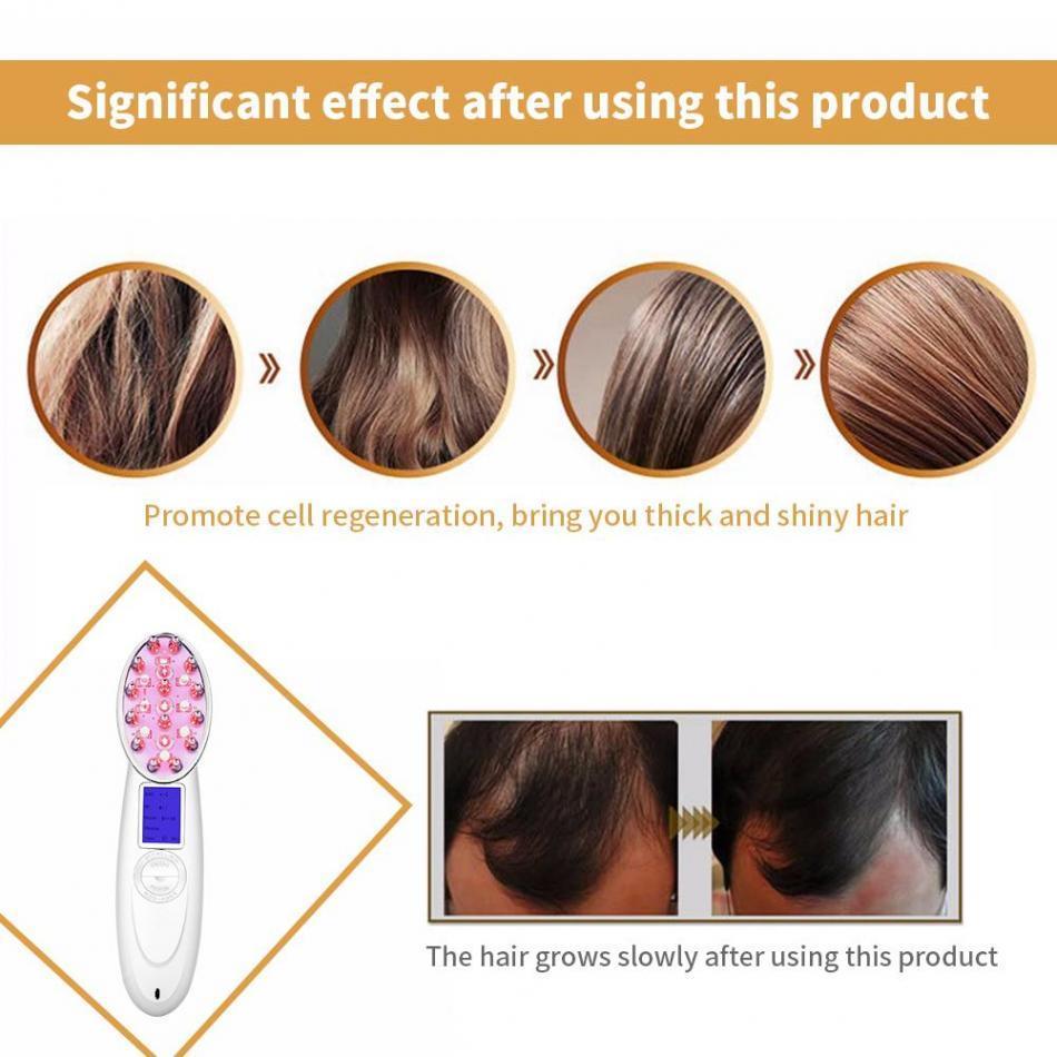 Laser Growth Photon Light Massager Comb Hair Scalp Massage Makeup