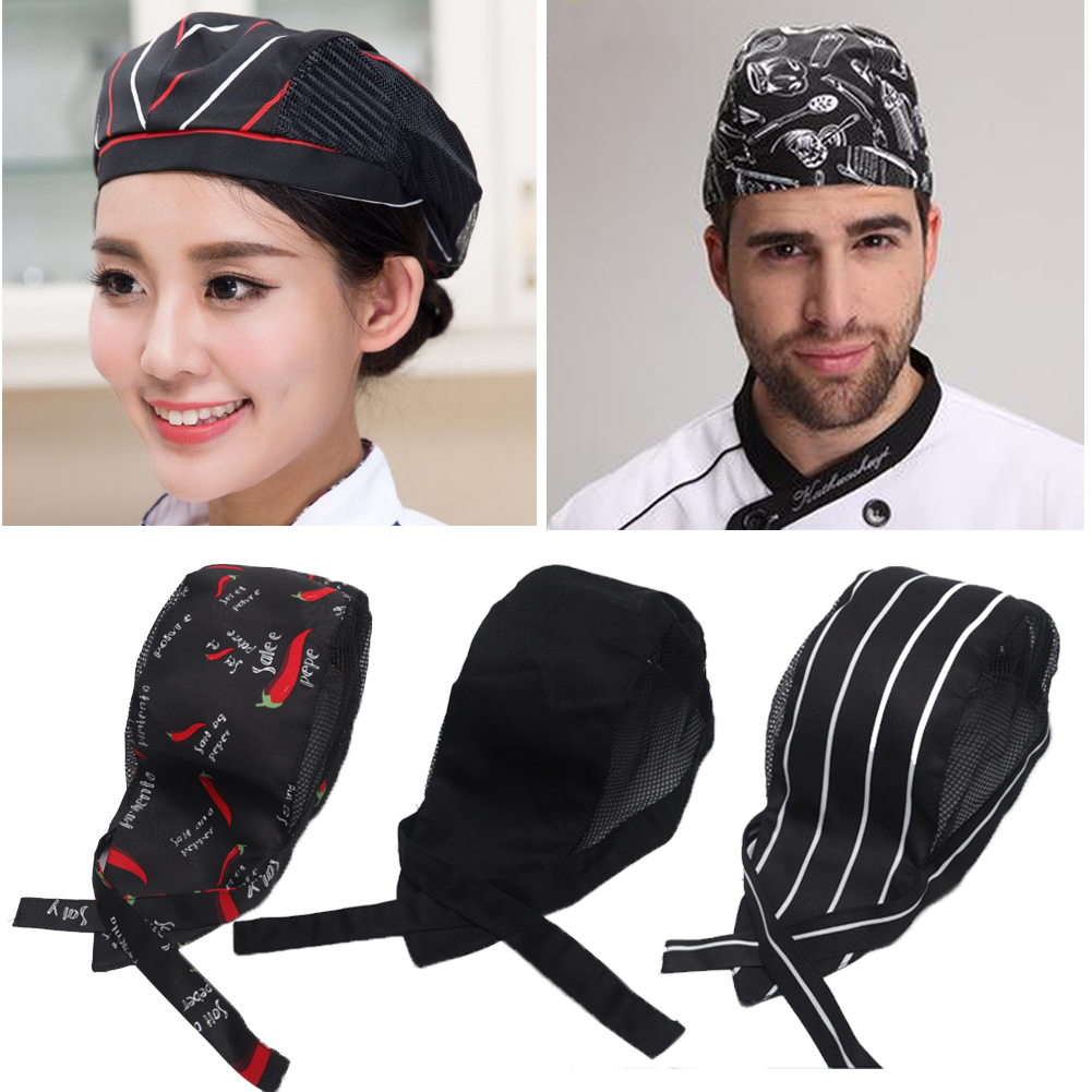 

Men Women Mesh Patchwork Chef Restaurant Kitchen Cooking Work Wear Hats Beret Hotel Bakey Cafe Waiter Breathable Cap 56-58cm, Customize