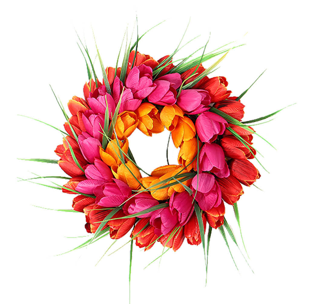 

High Quality Artificial Silk Flower Tulip Wreath Home Wedding Door Wall Garland Christmas Party Decoration Photography Props