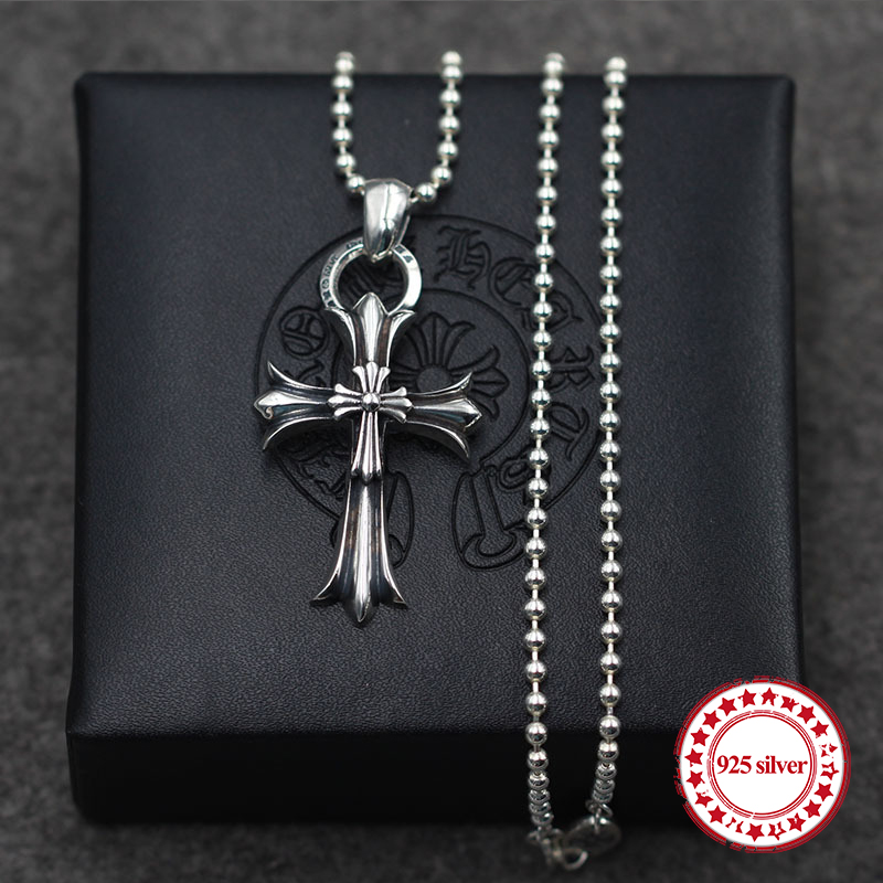 

S925 sterling silver men's pendants personalized classic retro series of punk-style hip-hop double crosses tag to send a gift